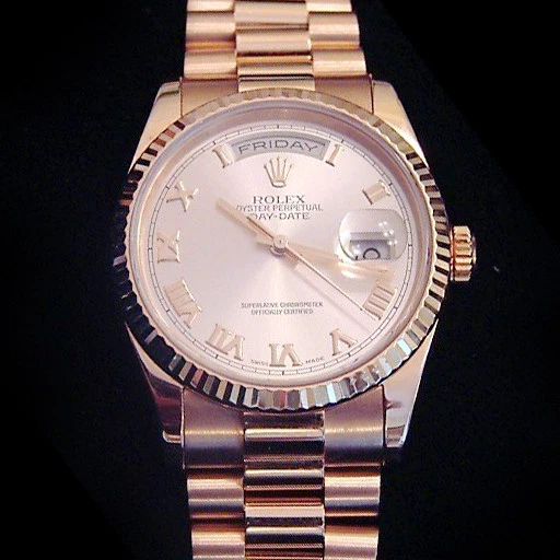 Rolex Day-Date President Reloj Hombre Oro Everose 18k Rosa Romano Nuevo Estilo 118235