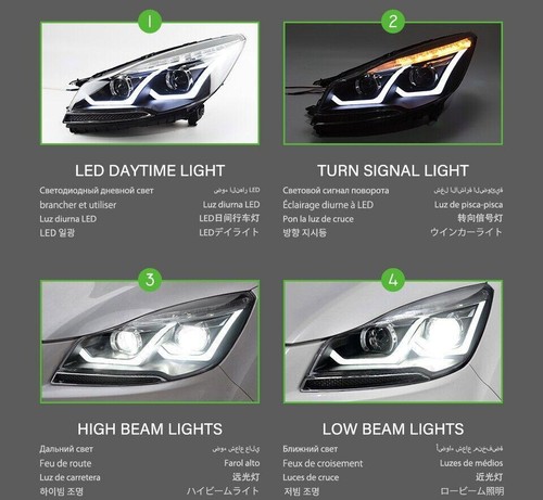 Upgrade For Ford Escape Kuga 2013-2016 LED Headlight DRL Turn Signal Head lamps - Picture 4 of 13