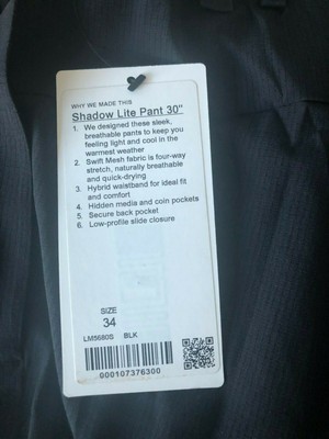 NWT Lululemon Shadow Lite Men's Pants 