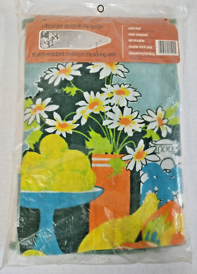 Vintage Mid Century Mod Ironing Board Cover & Pad NIP Flowers Fruit Decorator