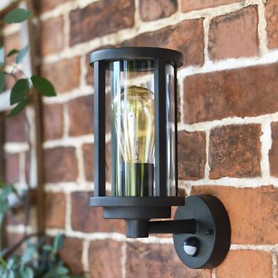 Deluxe zylindrischer Aluminium Bewegungssensor Wandleuchte mit Glasdiffusor