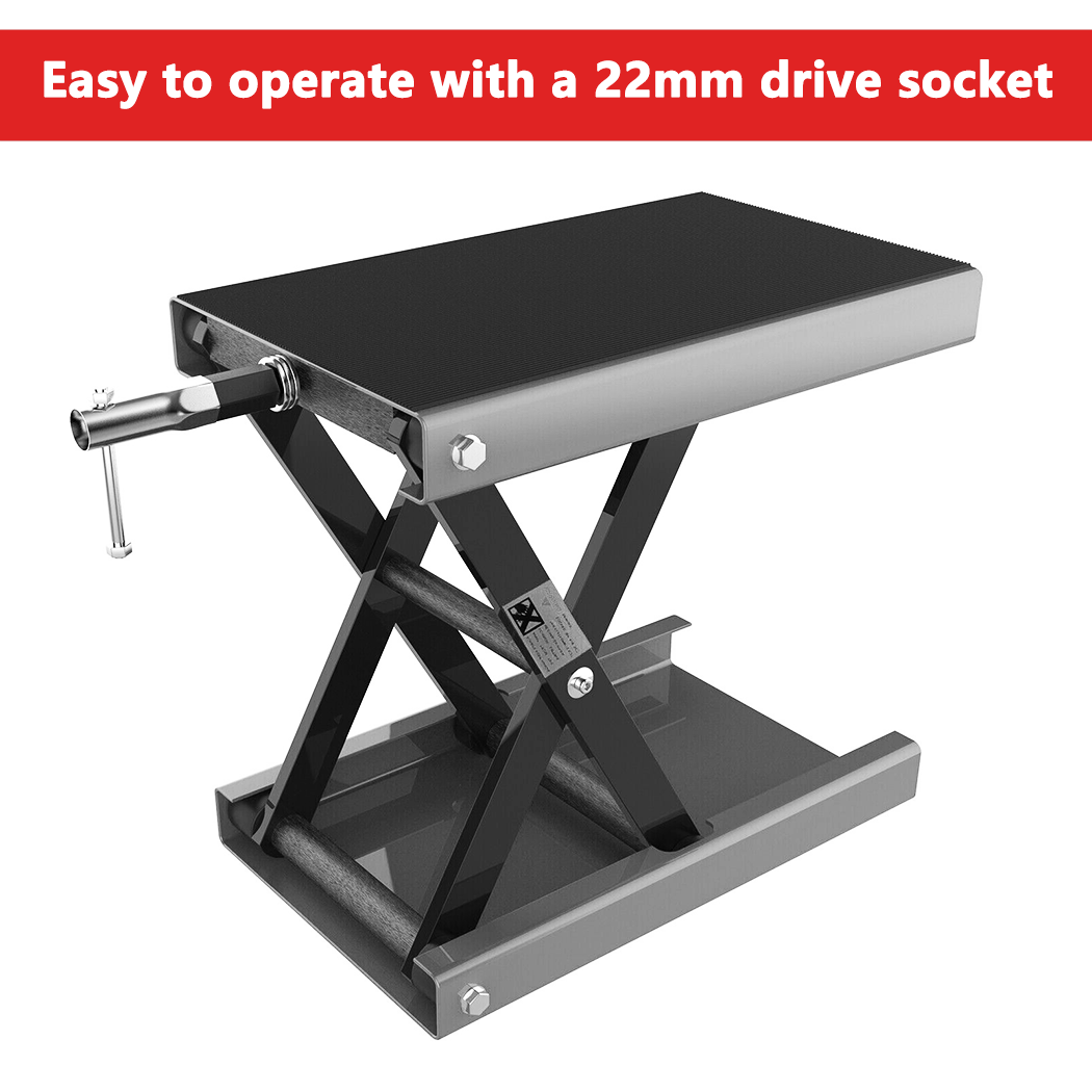 500 KG Motorcycle Bike Adjustable Height Scissor Wide Deck Lift Jack