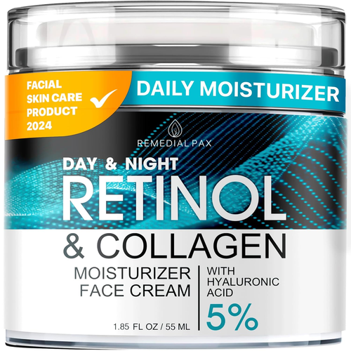 Face & Neck Moisturizer Retinol Cream, anti Aging Collagen with Hyaluronic Acid