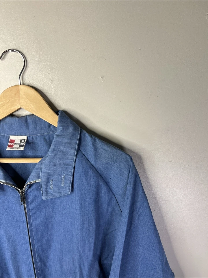 Chaqueta Sportsmaster Vintage Adulto XL Azul Cremallera Completa Harrington Años 60 True A99 Foto 3 de 4