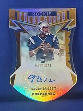 2016 Panini Jacoby Brissett Rookie Color Guard Gold Die Cut RC Auto #'d 1/10