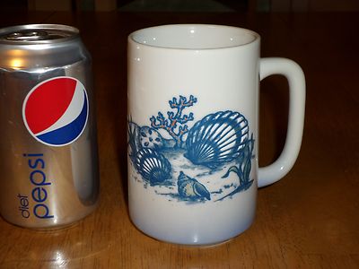 Ocean Floor Sea Life- Scallop & Snail, Etc., 3-D image, Vintage Coffee Cup / Mug
