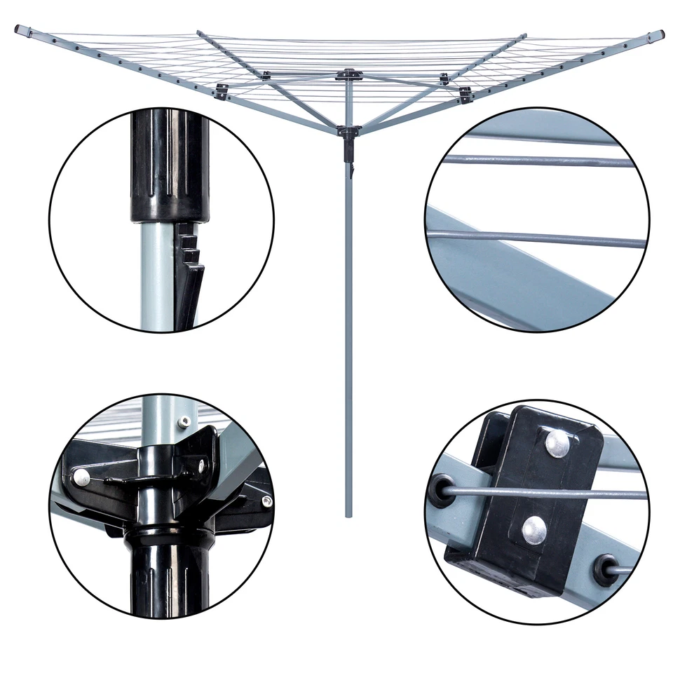 Heavy Duty Laundry Clothes Drying Rack Portable Folding Rolling Dryer Hanger - Image 2 of 4