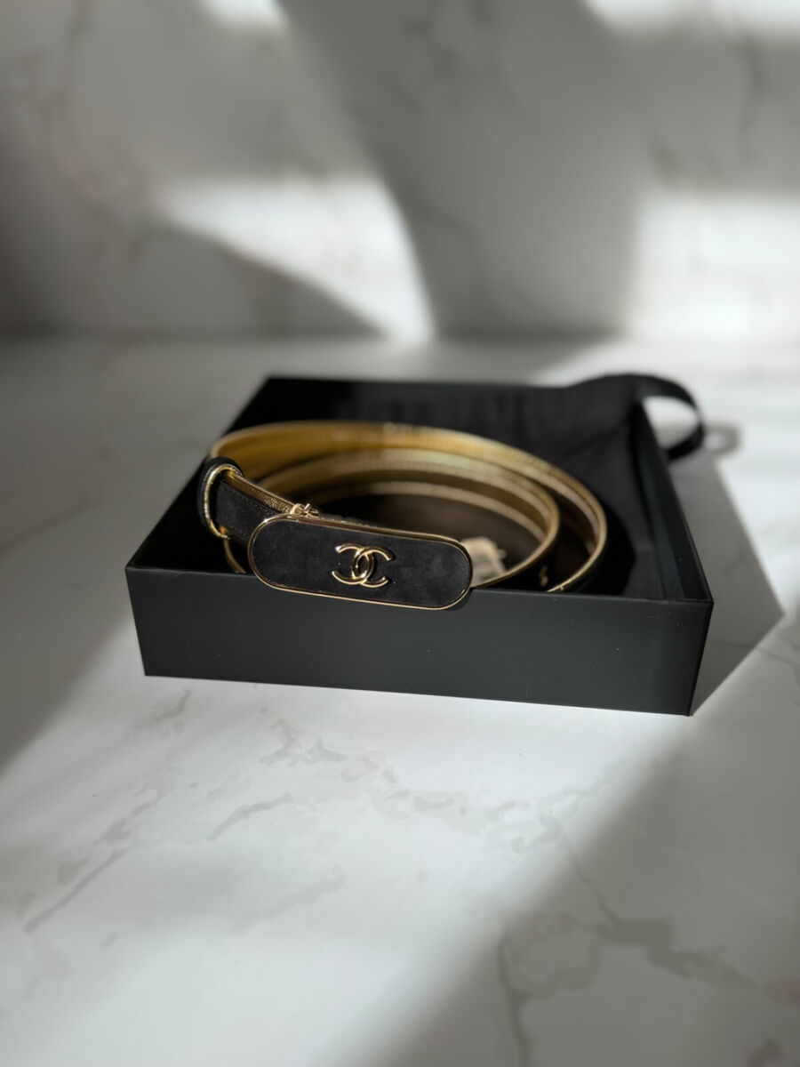 Chanel 24S Womens Leather Belt in Goatskin, Lambskin & Metal Chanel 24S Womens Leather Belt in Goatskin, Lambskin & Metal