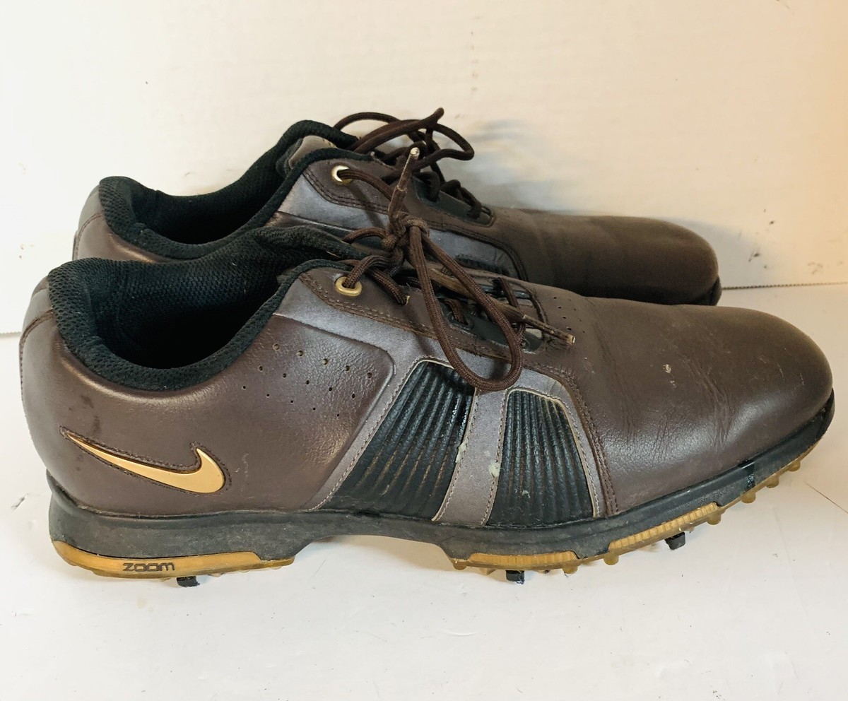 NIKE ZOOM TROPHY BROWN LEATHER WATERPROOF GOLF SHOES Men display picture 2