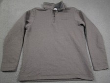 Columbia Sweater Mens Large Gray 1/4 Zip Fleece Pullover Outdoor Cotton Blend