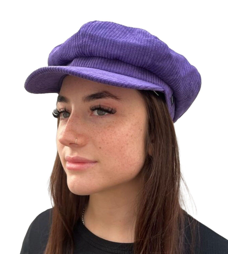 Cord Baker Boy Hat Purple Corduroy Newsboy Cap CRAGGI Hats - Picture 2 of 9