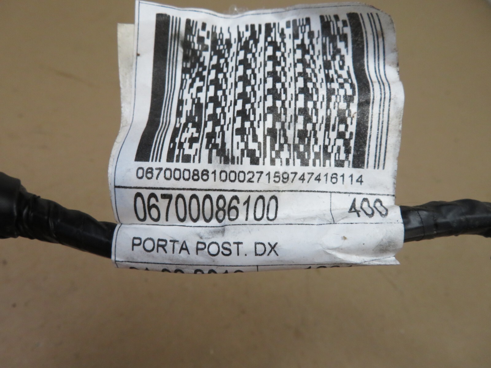 2014-2017 MASERATI GHIBLI REAR RIGHT PASSENGER SIDE DOOR WIRE HARNESS OEM