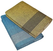 Men's Cool Cotton Dhoti Plain Solid/Length: 2.0m Gold  Sky Blue 