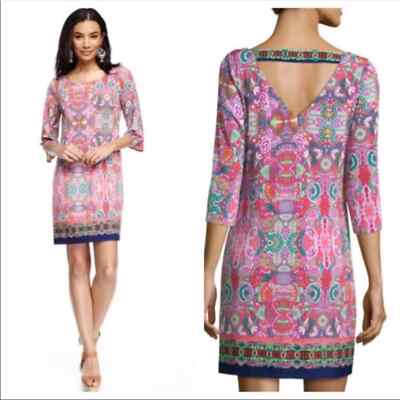 Laundry Shelli Segal pink print shift dress XS Calypso Paisley Floral - Main Image