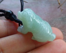 Certified Green Burma Natural 100 A JADE Jadeite Pendant Zodiac Dog   406451