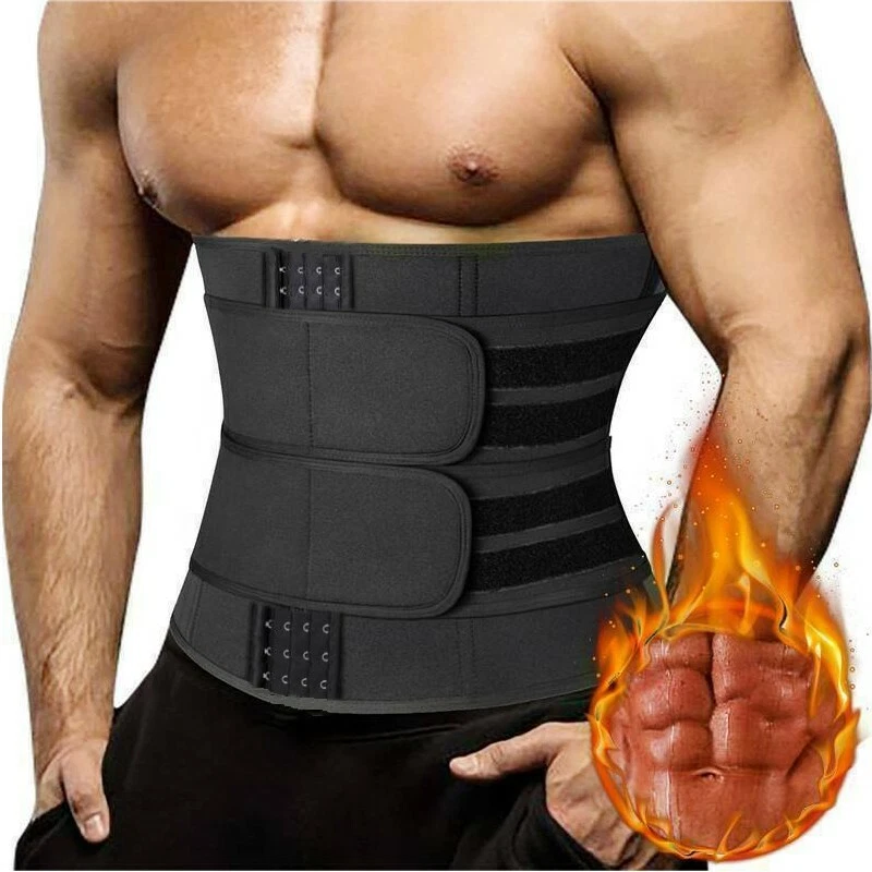 Men Workout Waist Trimmer Trainer Sweat Belt Stomach Wrap Weight