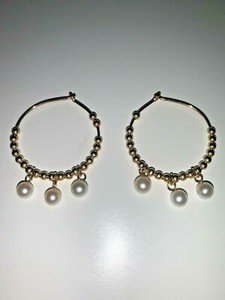 Authentic Brand Alison Lou 14k Yellow Gold Plated Earrings with Pearls