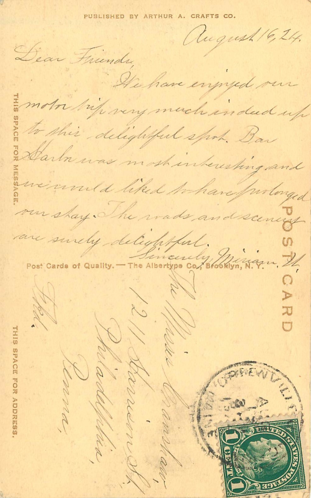 1920s Sepia Postcard Squaw Mountain Inn, Greenville Junction ME