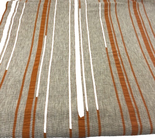 Vintage Retro Double Knit Fabric Material Orange Stripes 60s 70s