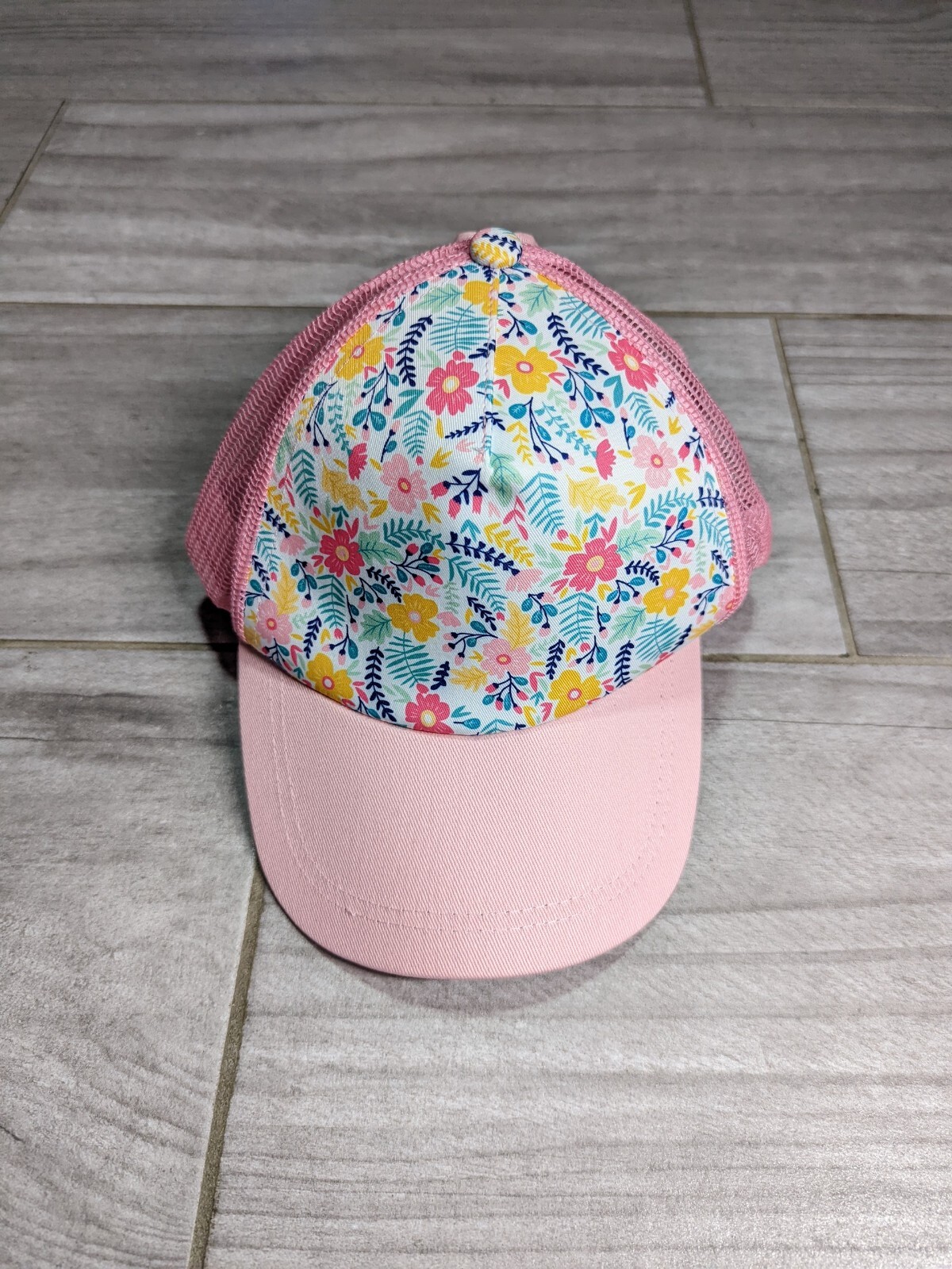 Cappello da baseball cappello rosa floreale coda di pony donna