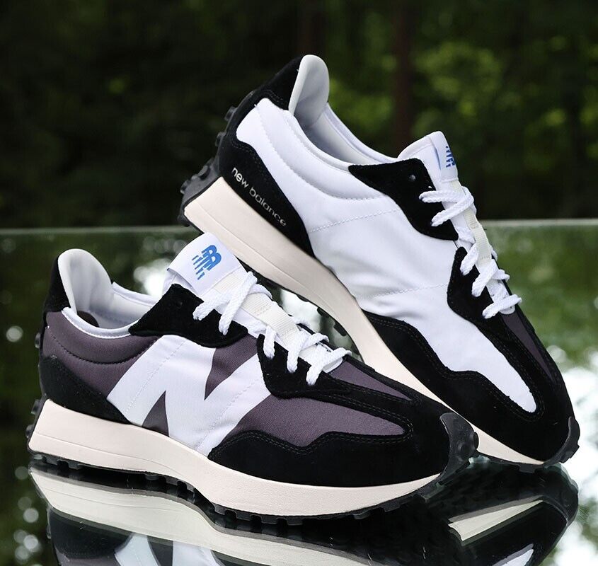 New Balance 327 Black Phantom Men's Size 10.5 White Custom New Balance 327 Black Phantom Men's Size 10.5 White Custom