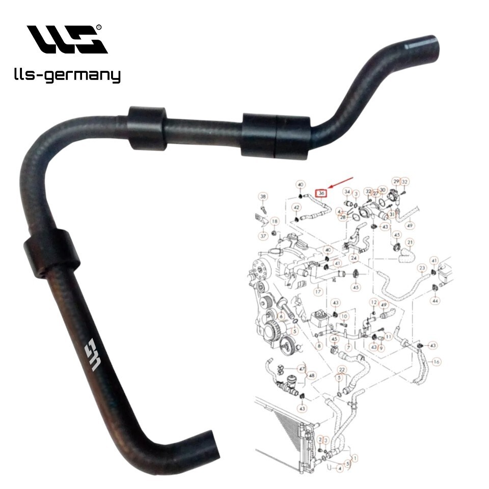 Coolant Hose For VW Passat B5 (3B2) (3B5) (3BG, 3B3-3B6) 1.9 TDI 038121473