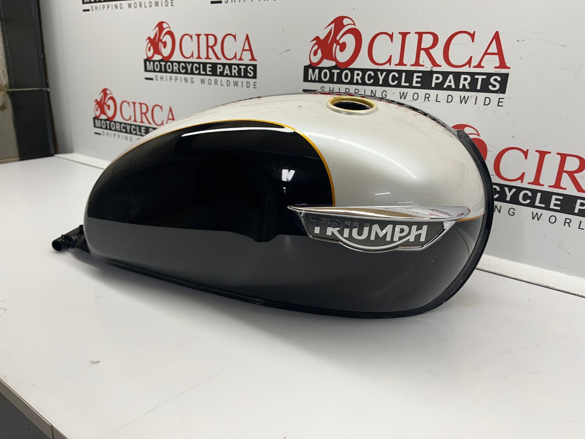 Triumph T120 fuel/gas tank black and white T2403282 | eBay