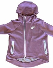 Women's Nike Sportswear Tech Fleece Full-Zip Cape Hoodie Plum Pink Lilac New