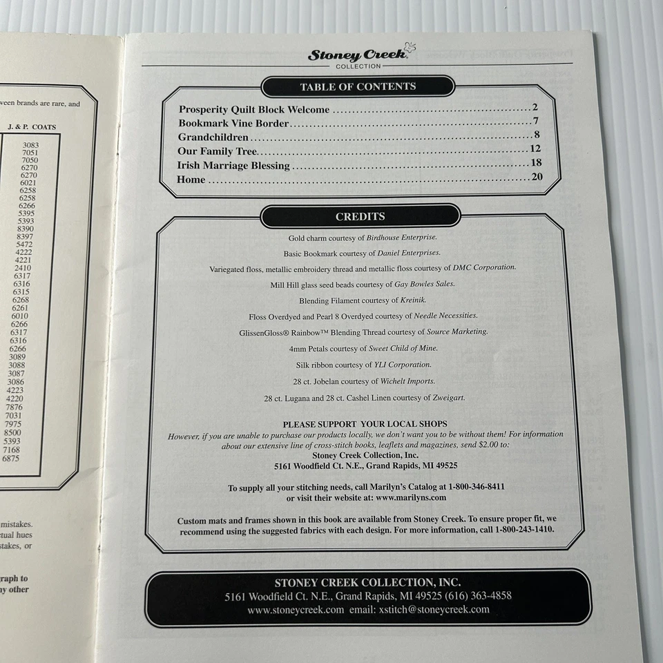 Stoney Creek Collection Cross Stich Pattern Leaflet Family Blessing Family Tree - Image 3 of 4