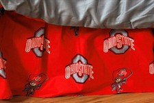 College Covers Everything Comfy Ohio State Buckeyes Dust Ruffle Bed Skirt, Qu...
