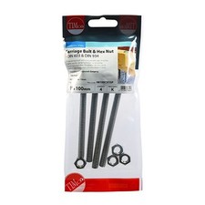 TIMCO Carriage Bolt & Hex Nut -A2 SS M8 x 100 Pack 4