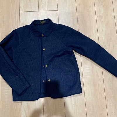 Le Mont Saint Michel Textured Navy Jacket Button Front France Size 36 Japan
