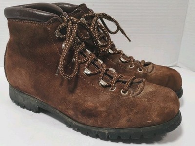 Vtg The Alps FABIANO Brown Suede Hiking Mountaineering Boots Italy Womens 9.5N