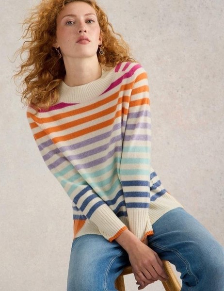 Women White Stuff Sweater Ivory Cashmere S-M