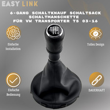 Schaltknauf Schaltsack Für VW T5 Transporter Kasten Bus mit Rahmen 6-Gang NEUF!