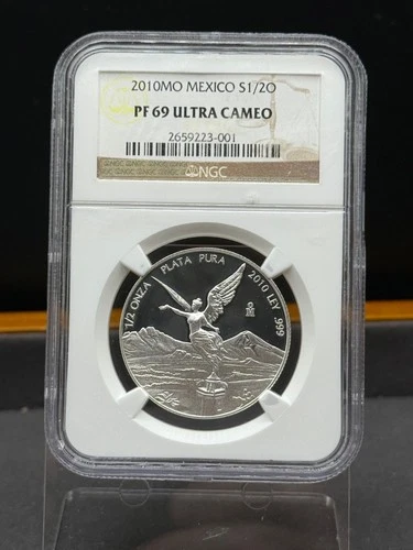 2010 Mo Mexico 1/2 oz Silver Libertad Half Onza - Proof - NGC PF 69