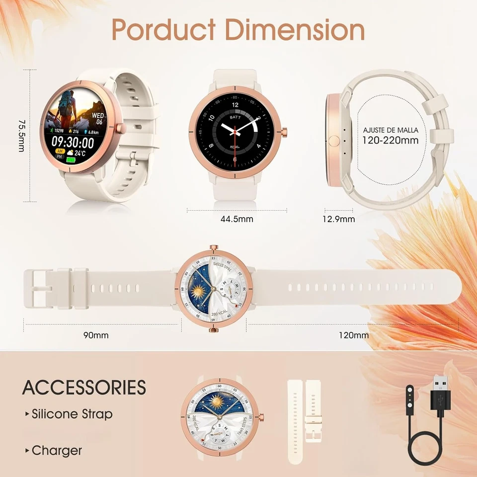 Military GPS Smart Watches For Men/Women Bluetooth Call Fitness 5ATM Waterproof - Image 3 of 4