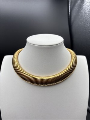 VINTAGE Monet Signed Gold Plated Collar Necklace