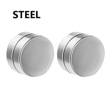 1/3Pairs 6MM Crystal Magnetic No-Pierce Stainless Steel Stud Earrings for Men Pu