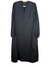 SHUKR Women’s Modest Long Asymmetrical Tunic Shirt Dress Size L Gray 100% Modal