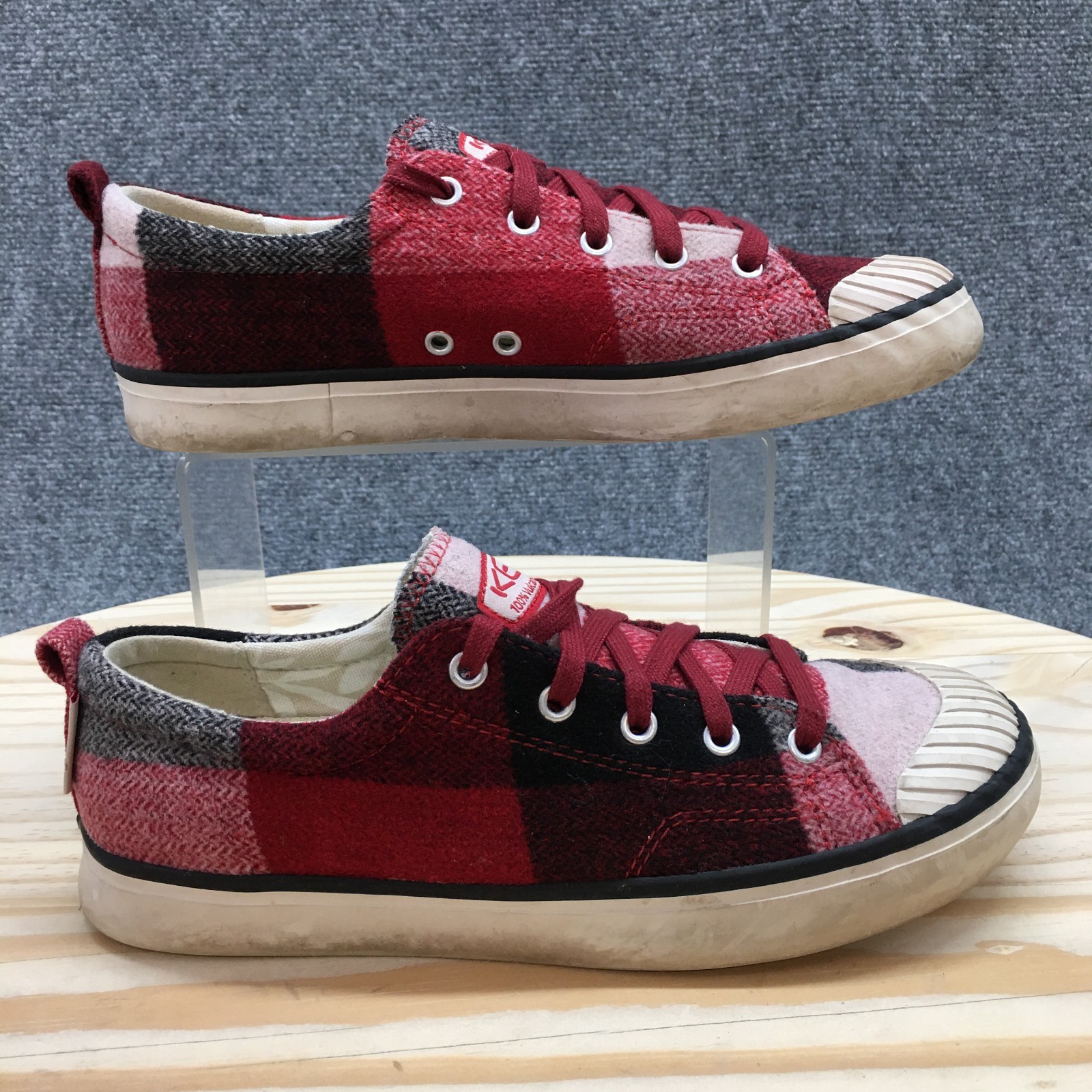 Keen Shoes Sneakers Donna 8 5 W Elsa Casual Basse a Quadri 1017968 Rosso Nero