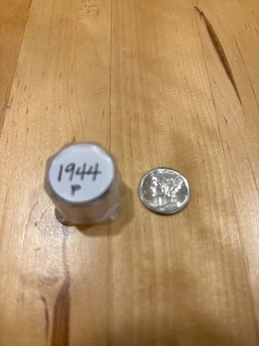 1944 P  BU Silver Mercury dime roll. 50 coins really nice