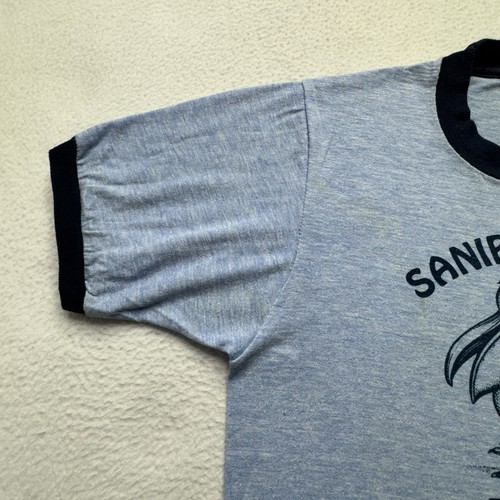 vtg 70s SANIBEL ISLAND FLORIDA Pelican Graphic Ringer t-shirt YOUTH XL - Picture 3 of 9