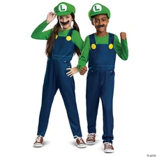 Super Mario Bros™ Luigi Halloween Costume Child Size with Mustache M 7-8 New