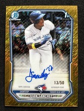 2026 Bowman Juan Sanchez 1st Chrome Prospect Rookie RC Gold Shimmer Auto /50 SP