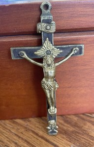 Italy Circa 1900 Crucifix Cross Skull & Crossbones "INRI"