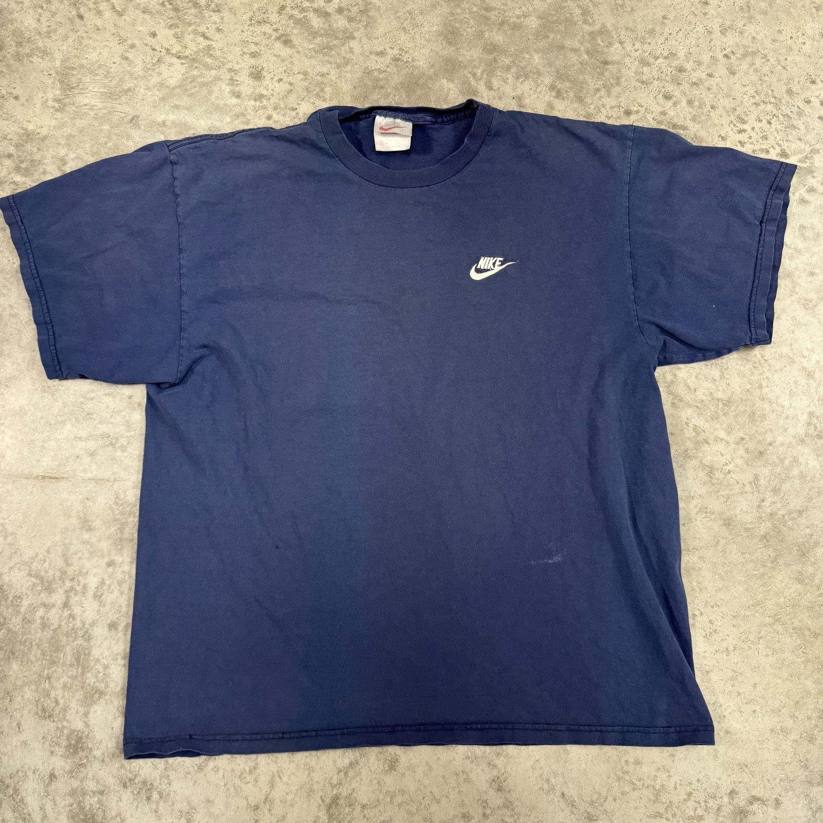 Vintage 90s Nike Skate Tee Mens Large Blue Cotton Embroidered Swoosh Logo