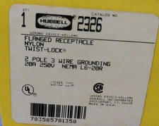 Hubbell Wiring Device-Kellems Hbl2326 Flanged Locking Receptacle 20A 250V