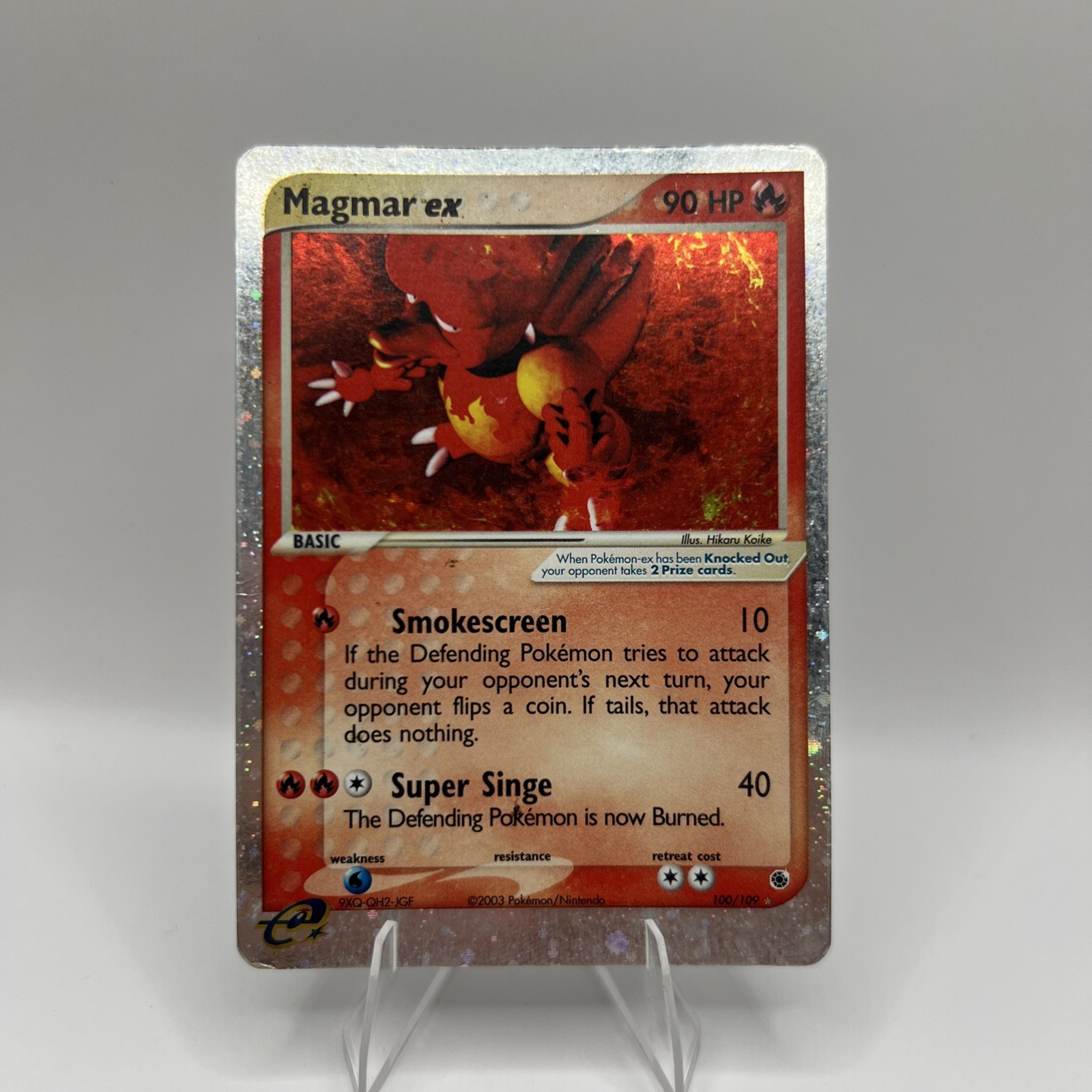 Magmar ex 100/109 Ultra Rare EX Ruby & Sapphire Pokémon Card Lp
