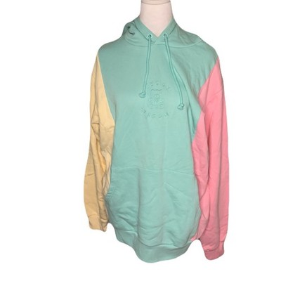 Teddy Fresh Unisex Large Pastel Colorblock Pullover Casual Hoodie